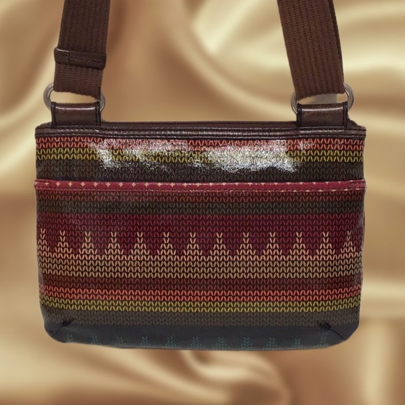 Fossil Key-Per Boho Crossbody/Shoulder Bag, Brown & Red - Picture 2 of 12